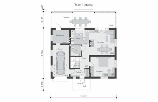 Проект одноэтажного дома с мансардной и подвалом